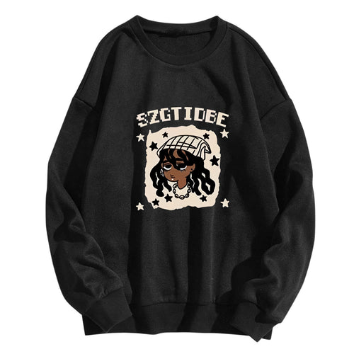 Women's casual sweatshirt with artistic print Chic & Stil