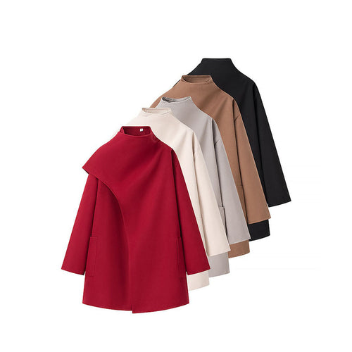 Lune London | Standing Collar Cape-Style Coat
