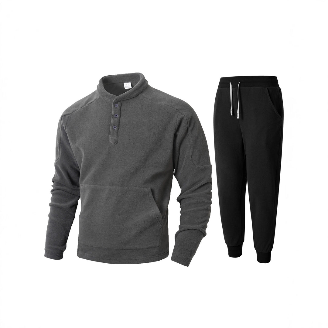 Men's fleece sweatshirt with high collar and practical side pockets Lune London