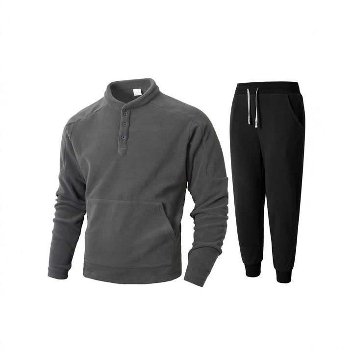 Men's fleece sweatshirt with high collar and practical side pockets Lune London
