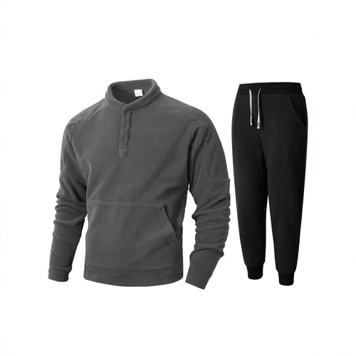 Men's fleece sweatshirt with high collar and practical side pockets Lune London