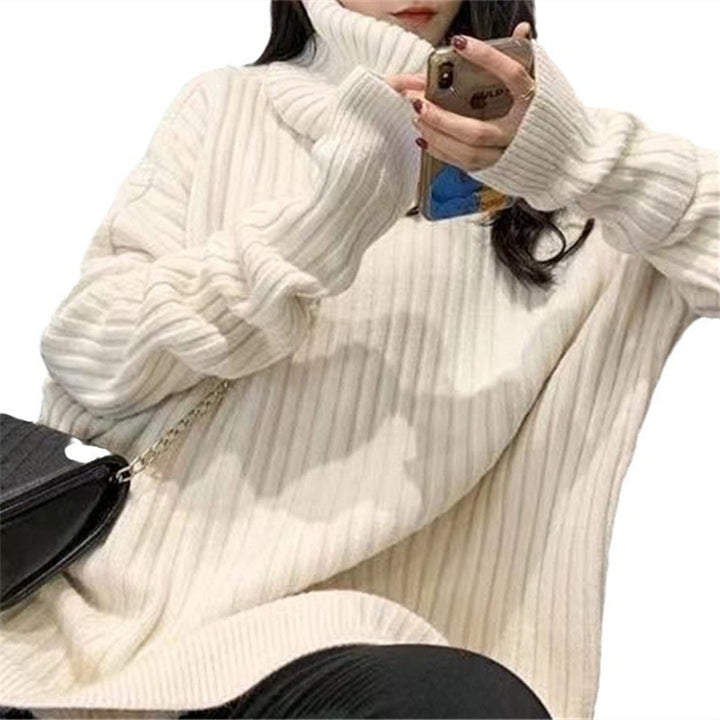 Pull turtleneck élégant et confortable pour femmes avec texture côtelée Chic & Stil