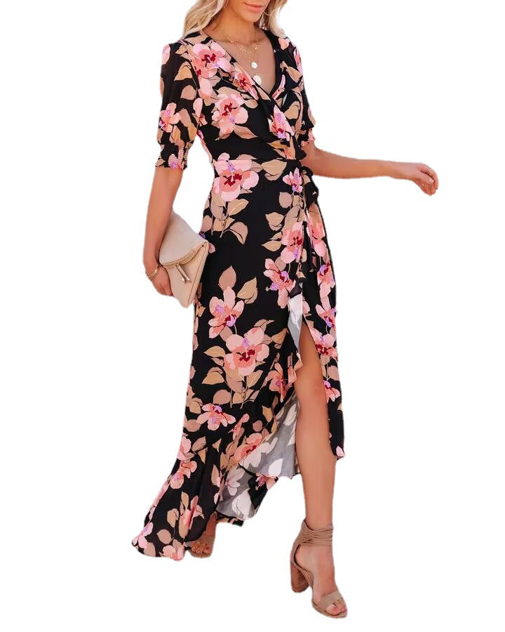 Lune London Floral Maxi Wrap Dress