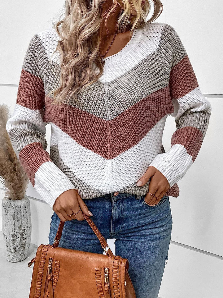 Pull en maille pour femmes au style chevron moderne Chic & Stil