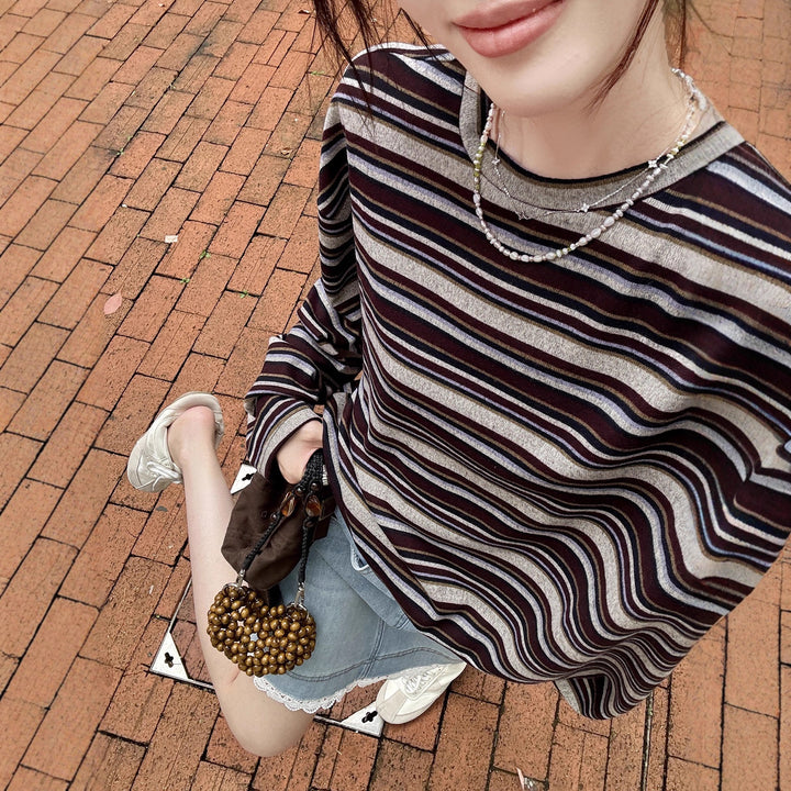 Women’s casual long sleeve shirt with fashionable striped pattern Chic & Stil 1772576621