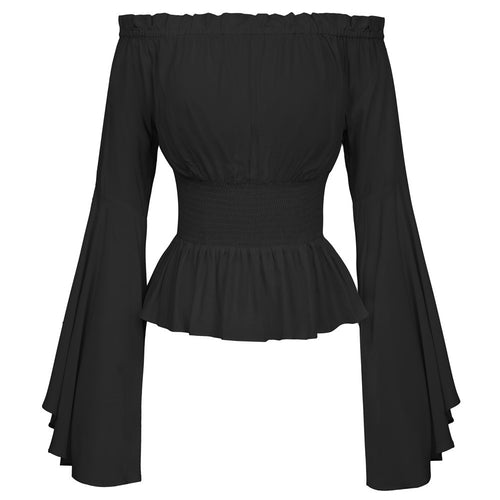 Off-the-shoulder top for women with elegant bell sleeves and an elastic waist Lune London