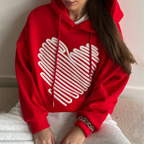 Women's hoodie with a creative heart design and a casual fit Lune London