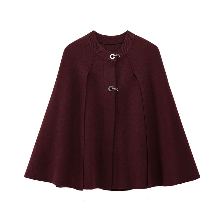 Ladies Down Jacket-Cape with contrasting collar and decorative button details Lune London