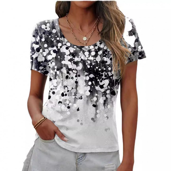 Ladies short sleeve T-shirt with artistic pattern Lune London