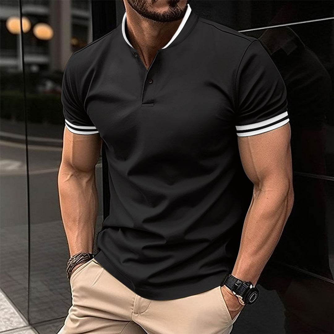 Men's Elegant Polo with Contrasting Collar Chic and Style