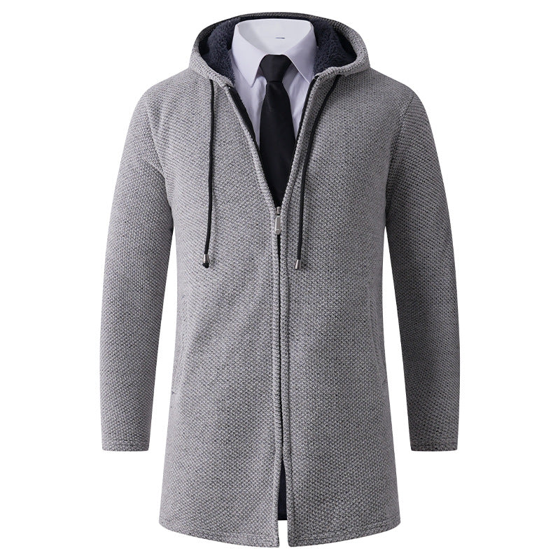 Casual hoodie jacket for men with exposed zipper and practical hood Lune London