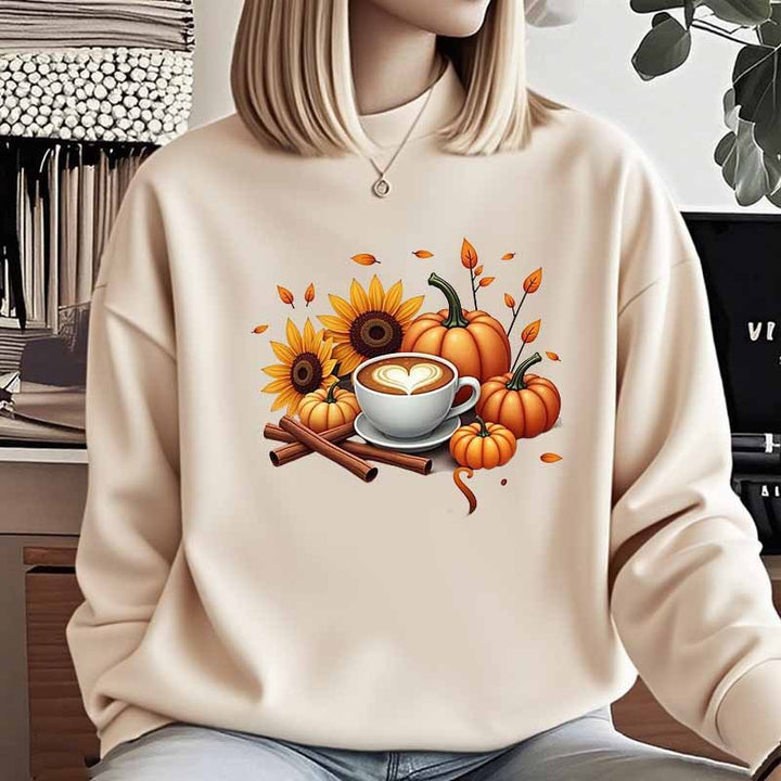 Sweatshirt pour femmes avec motif automnal et impression spéciale Chic & Stil
