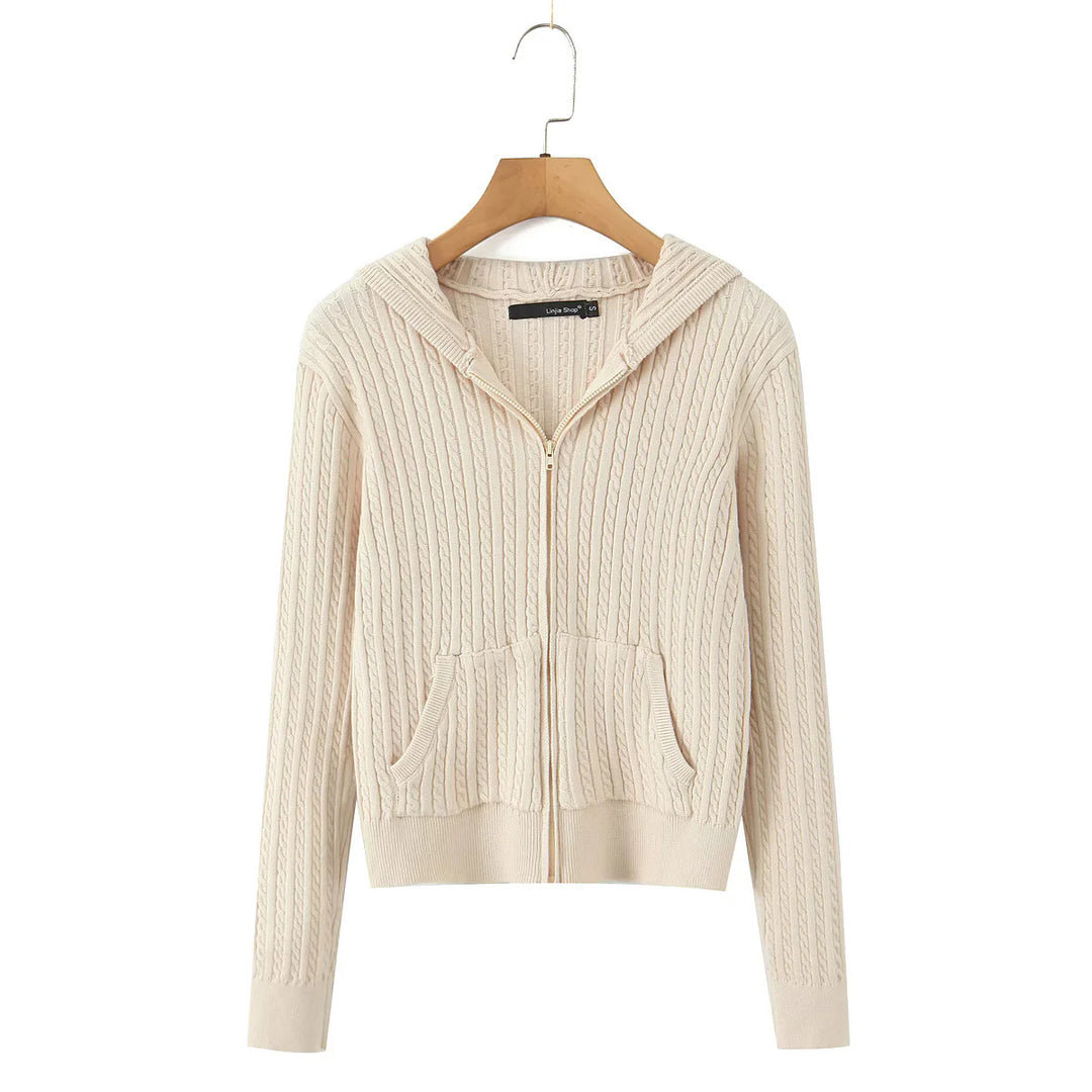 Leisure hoodie for women with structured surface finish and practical pockets Lune London