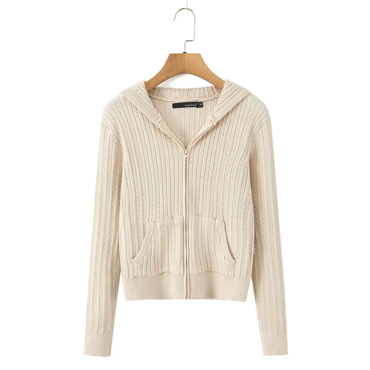 Leisure hoodie for women with structured surface finish and practical pockets Lune London
