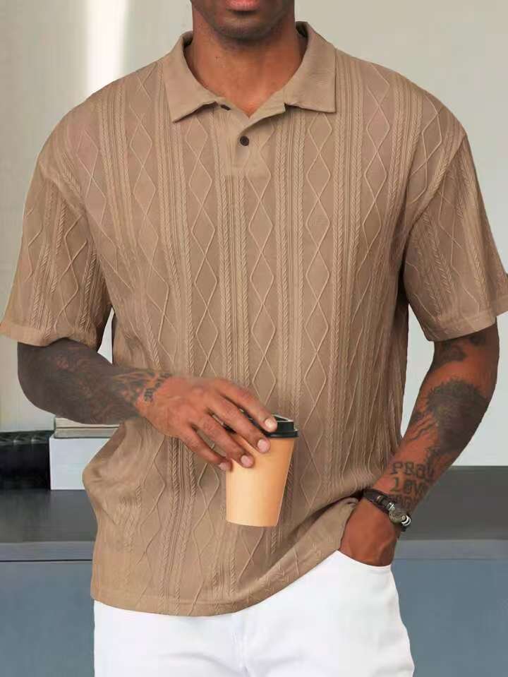 Men's Leisure Short Sleeve Textured Polo Lune London