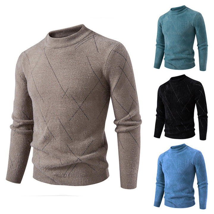 Fine knit sweater for men with a modern cable pattern Lune London