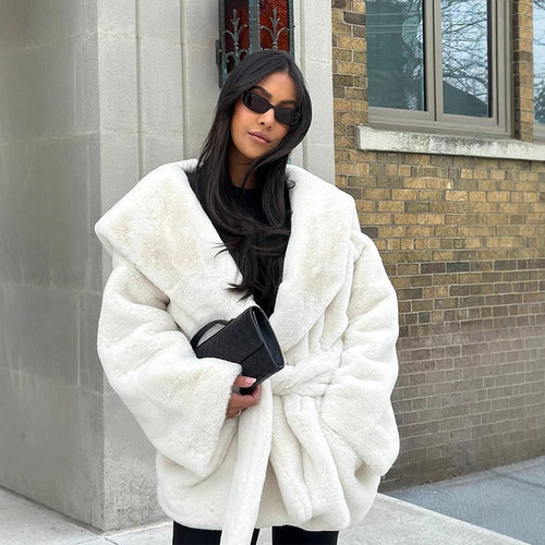 Lune London oversized plush coat for ladies