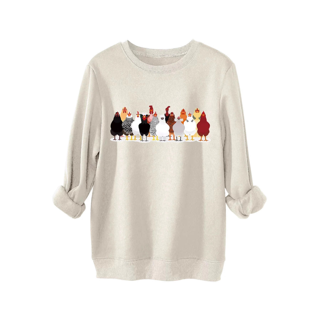 Sweatshirt for women with playful chicken pattern Lune London