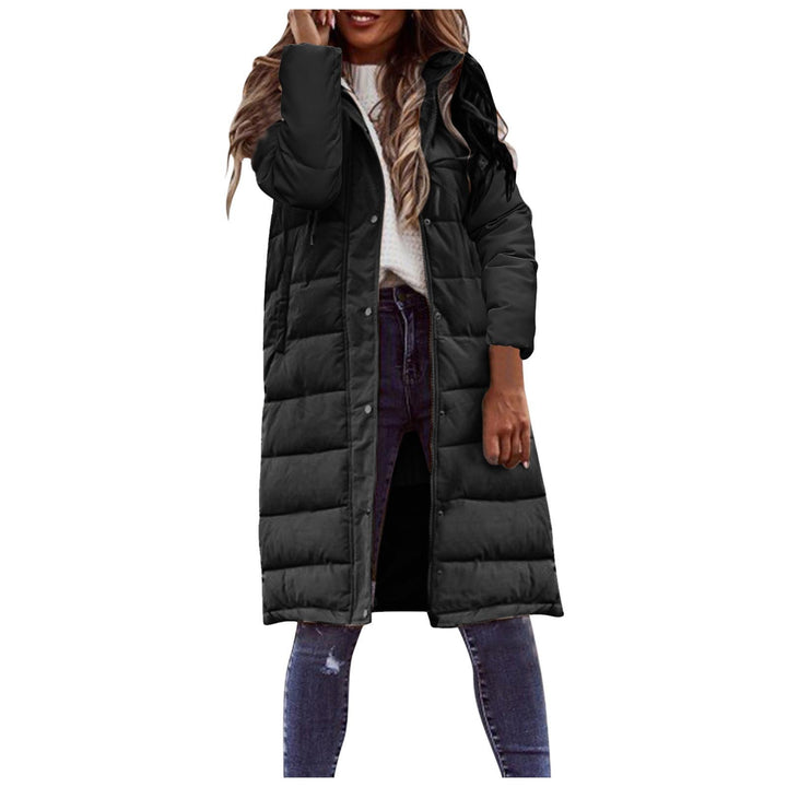 Ladies Long Long Down Jacket with High Collar and Practical Chic Pockets