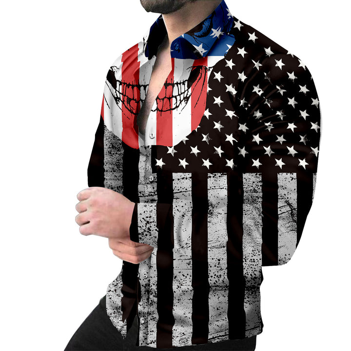 Creative long sleeve shirt for men with animal pattern and chain Lune London