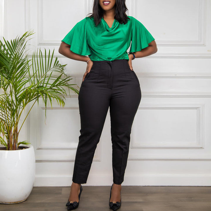 High-waisted trendy fabric pants for women with an elegant cut Lune London