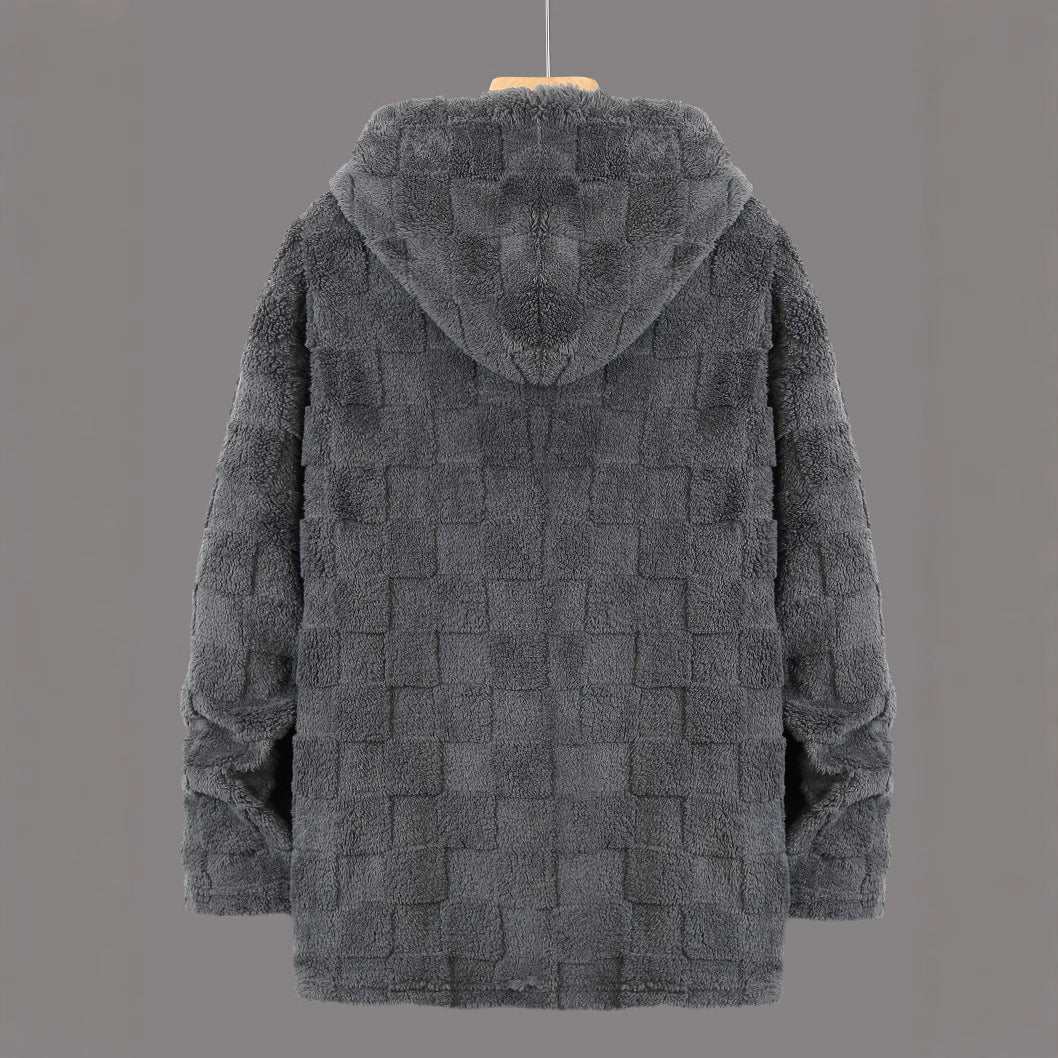 Man Fleece jacket with hood and pockets Lune London