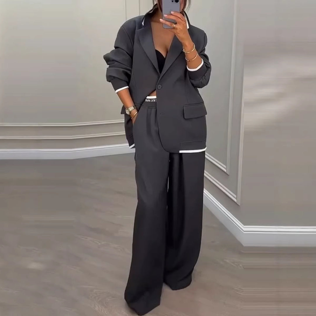 Ensemble de blazer oversized à la mode pour femmes avec pantalon de costume élégant Chic & Stil