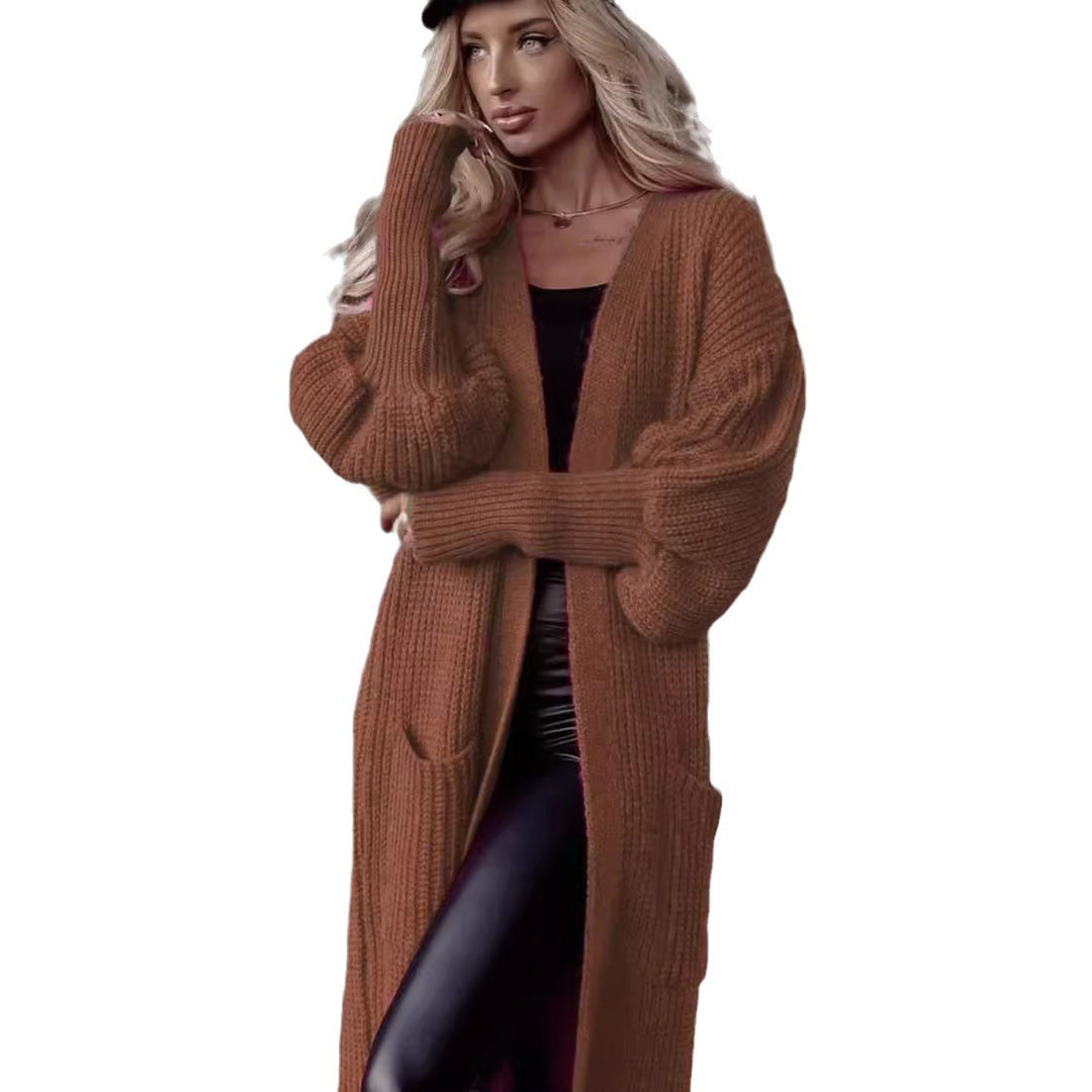 Oversized casual knit coat for women with practical pockets Lune London