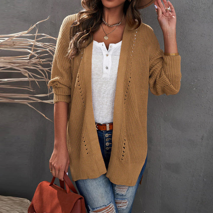 Open knit jacket for women with a slight hole structure and a comfortable fit Lune London