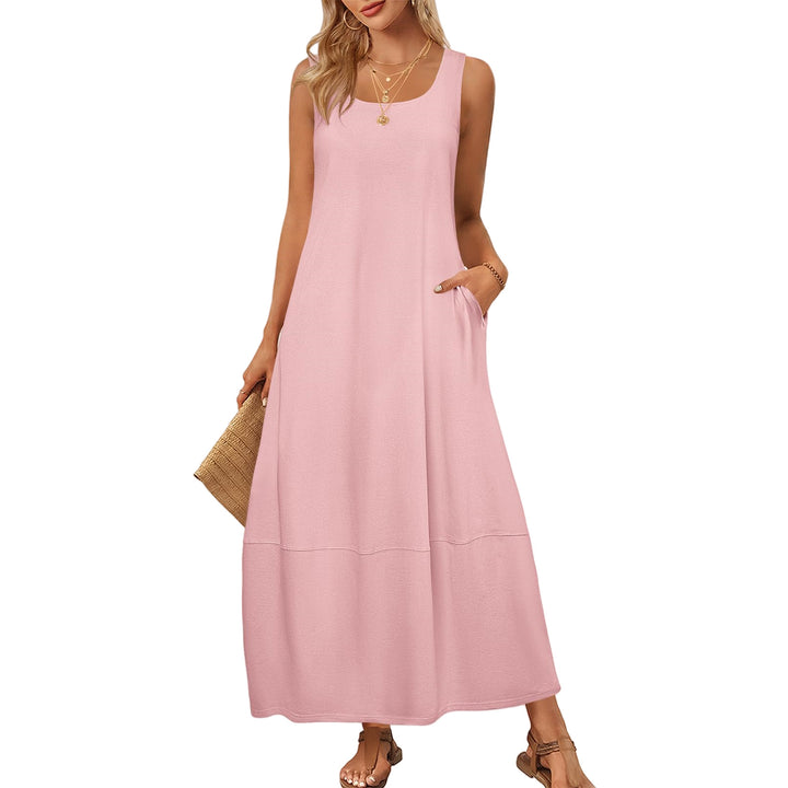 Casual cut maxi dress for women with practical pockets Lune London