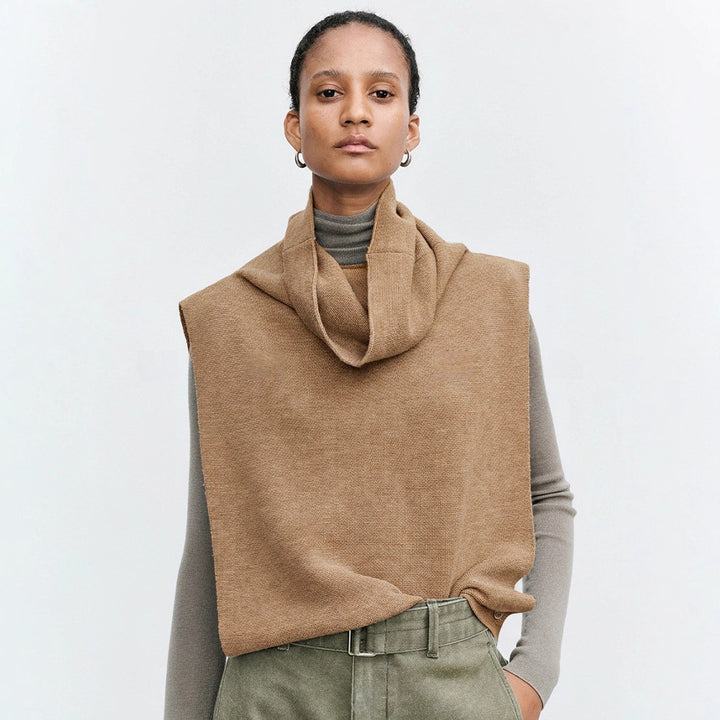 Gilet tricoté décontracté pour femmes avec col roulé Chic & Stil