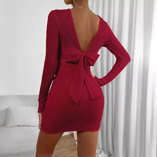 Robe tricotée ajustée pour femmes avec manches longues Chic & Stil