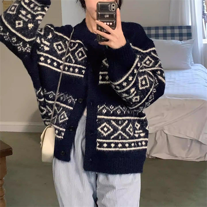 Cardigan décontracté pour femmes avec un motif unique et un matériau doux Chic & Stil