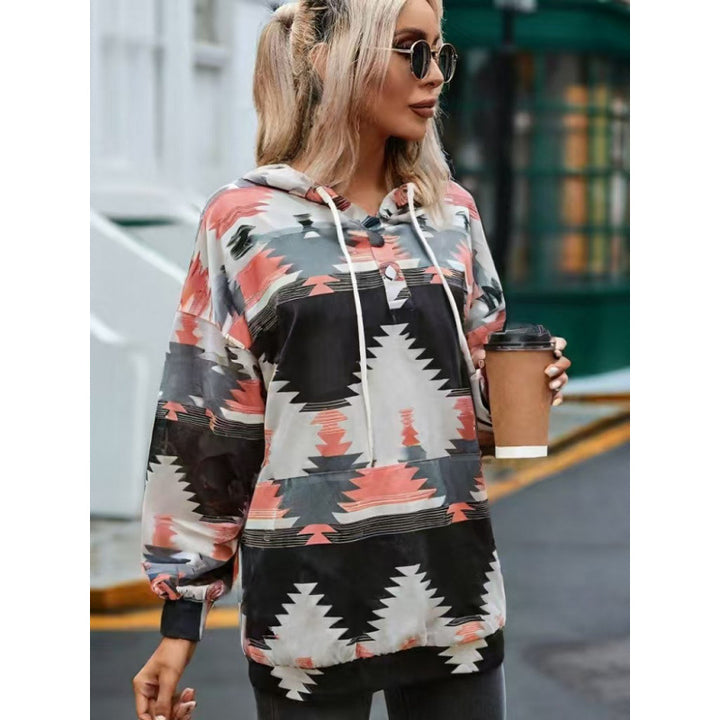 Ladies Relaxed Fit Bohemian Graphic Hoodie Lune London