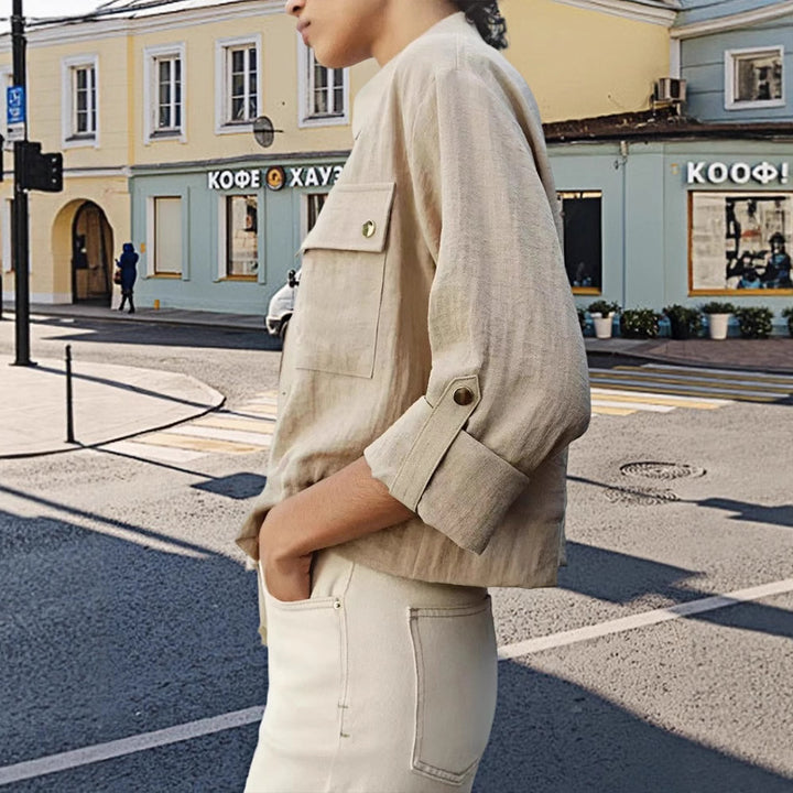 Women oversized lightweight jacket with practical pockets Lune London