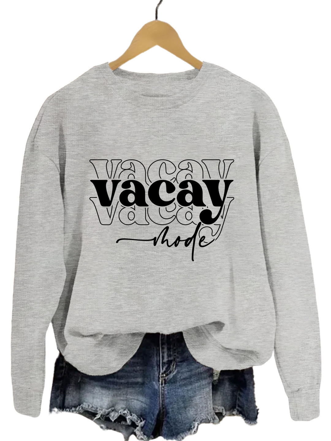 Sweatshirt femme avec lettrage décontracté et coupe décontractée Chic & Stil