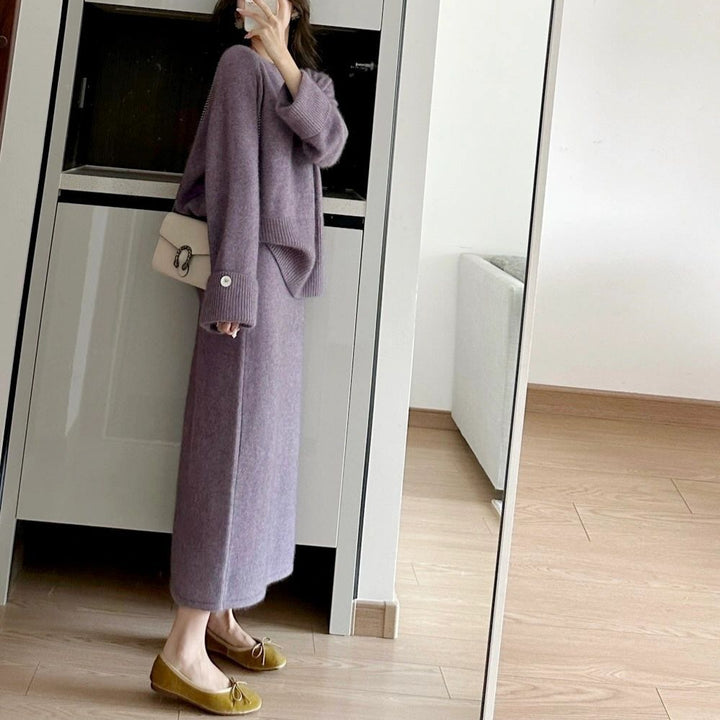 Pull en maille épaisse pour femmes avec une coupe décontractée et un col montant sophistiqué Chic & Stil