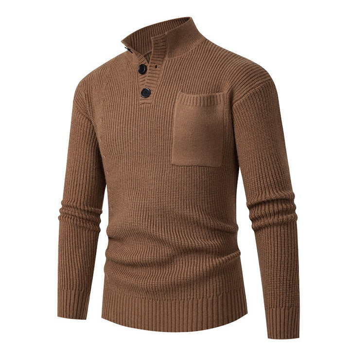 High-quality cotton men's sweater with Modal pattern and chest pocket Lune London