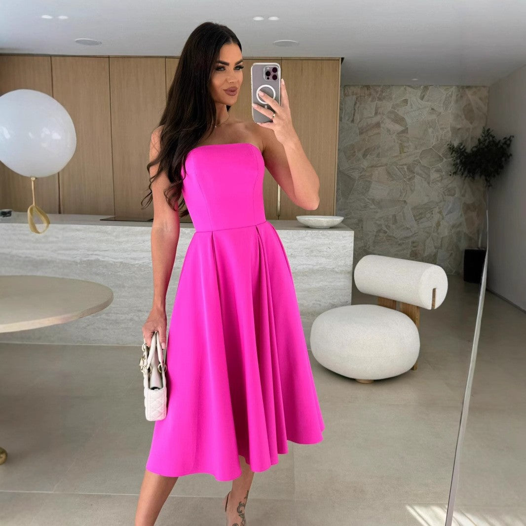 A-line strapless dress for ladies Lune London