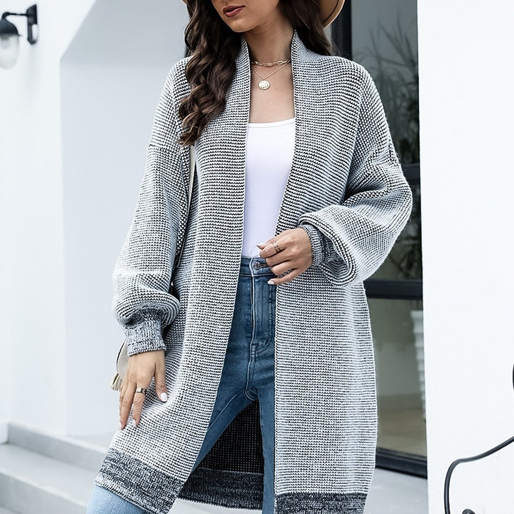 Ladies Long Knit Cardigan with trendy design and wide sleeves Lune London