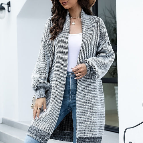 Ladies Long Knit Cardigan with trendy design and wide sleeves Lune London