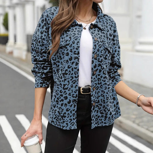 Flannel jacket for women with leopard print Lune London