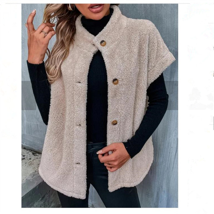 Ladies Cozy Gilet with Moon Button Details London