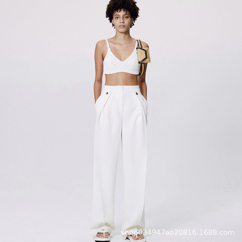 Pantalons larges en luxe pour femmes avec plis classiques Chic & Stil