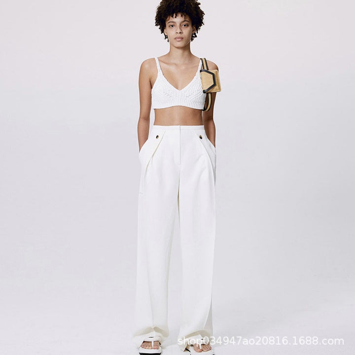 Pantalons larges en luxe pour femmes avec plis classiques Chic & Stil
