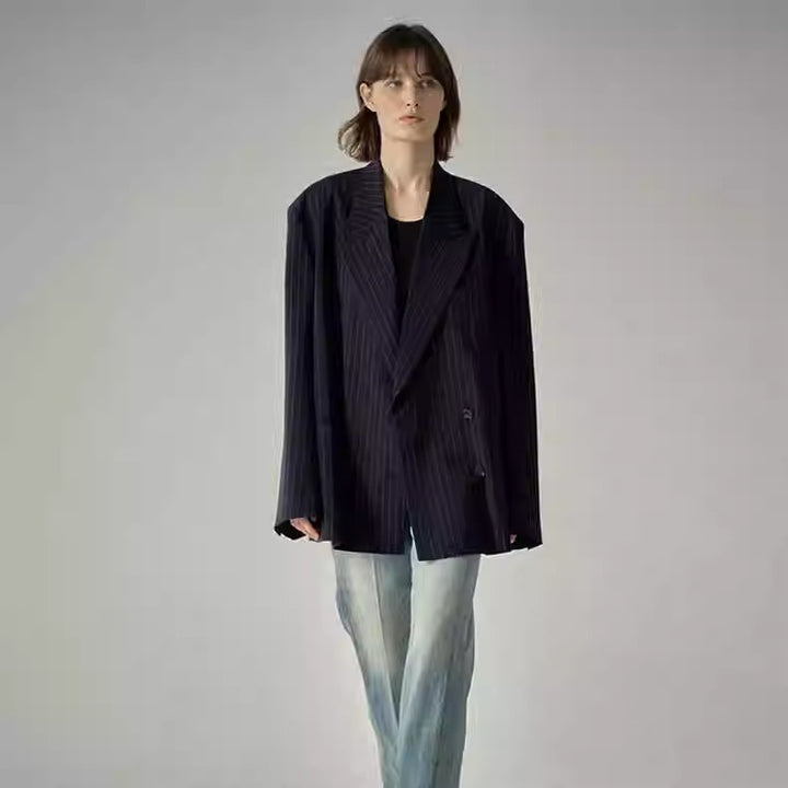 Blazer de costume rayé élégant pour femmes Chic & Stil