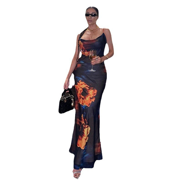 Transparent maxi dress for women with adjustable straps Lune London