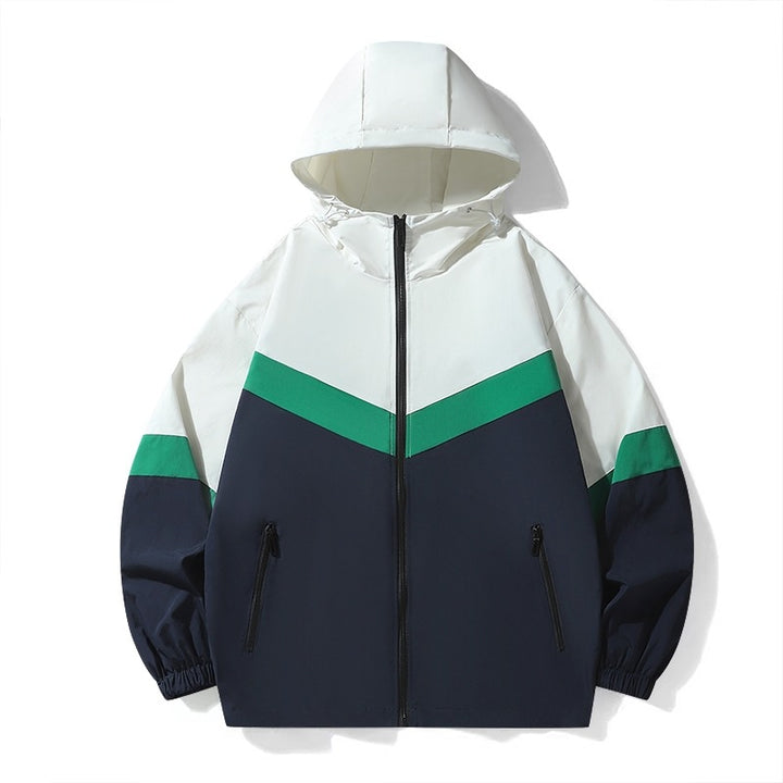 Lightweight transition jacket for men with adjustable hood system and breathable inserts Lune London