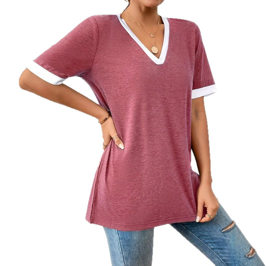 V-neck T-shirt for women with trendy accents and a comfortable fit Lune London