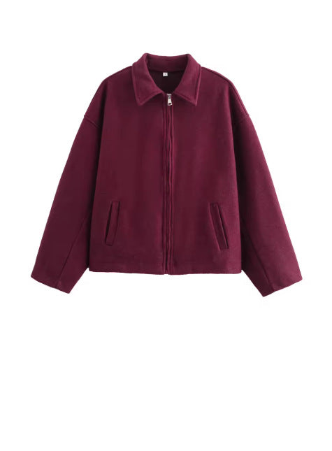 Casual fleece jacket for women with high collar and practical pockets Lune London